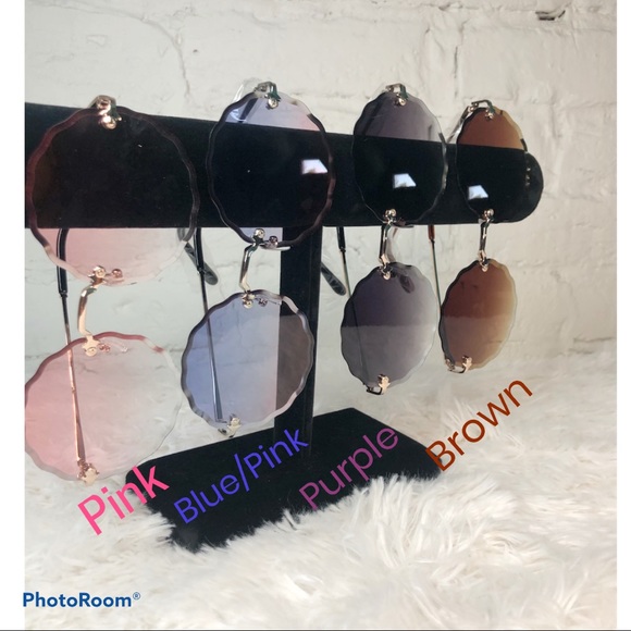 Accessories - Fashion Sunglasses Rimless Round Trimmed UV